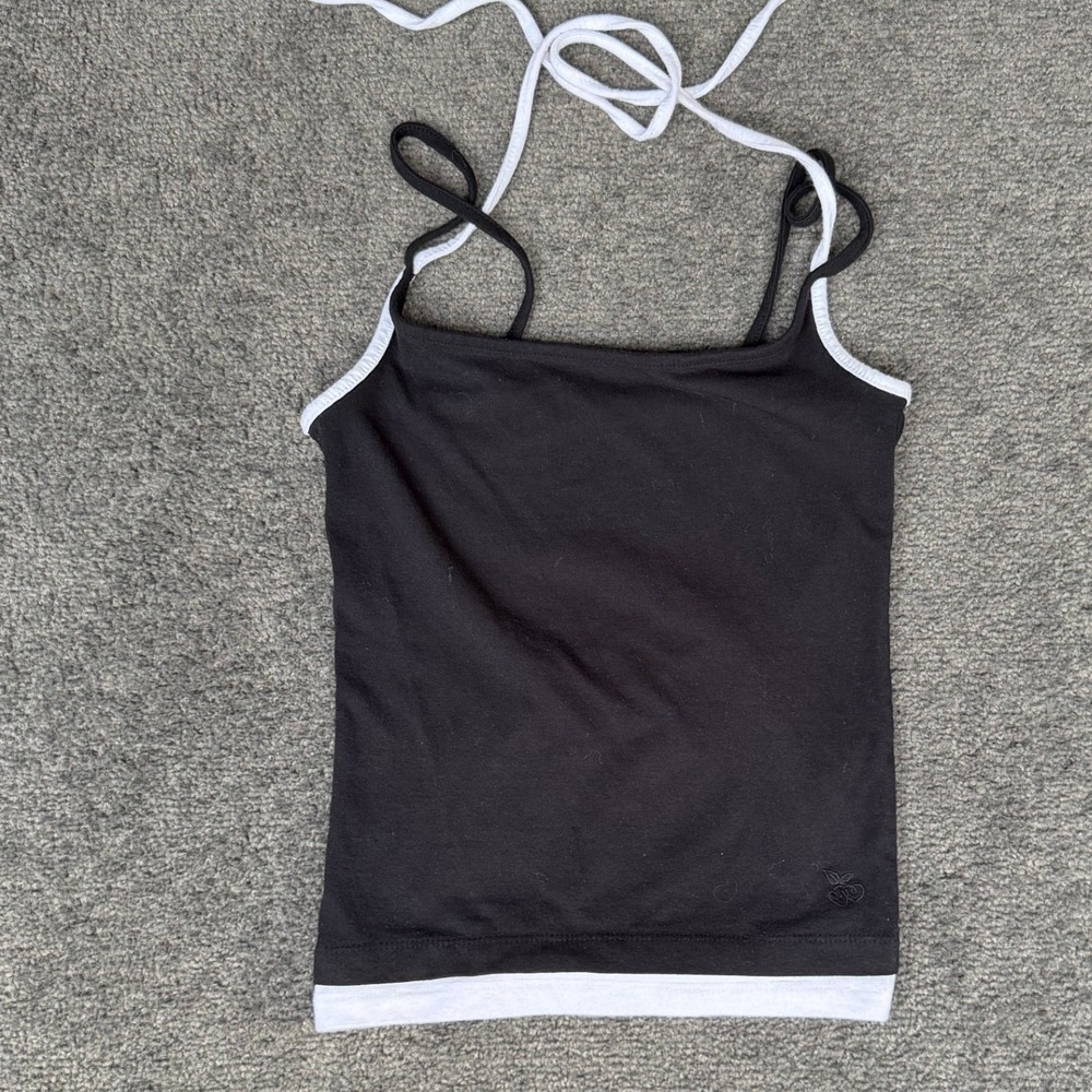 Out From Under Urban Outfitters Black White Contrast Cherry Cami Tank Top Small